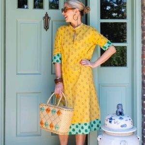 Yellow and Green Patterned Dress